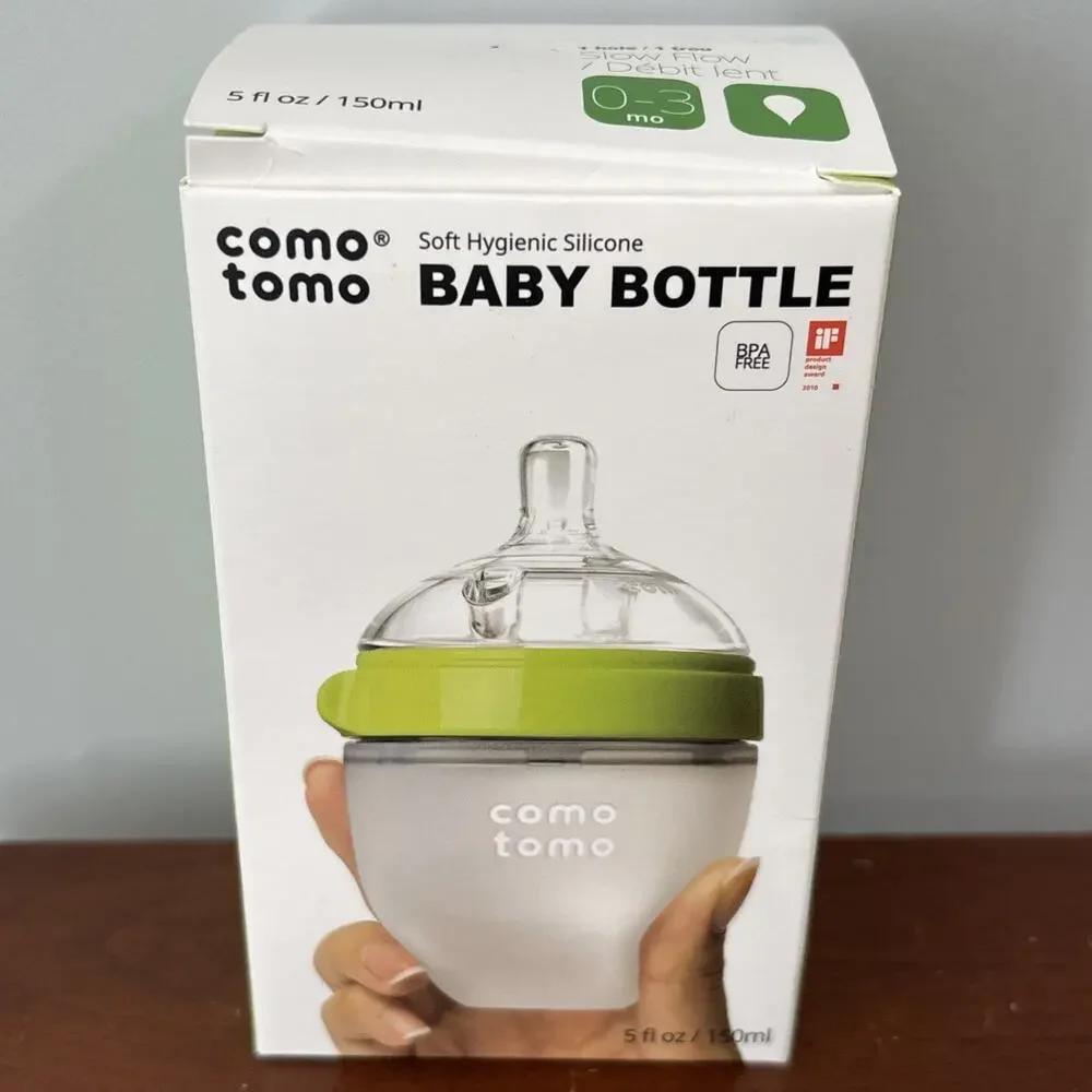 Como Tomo Natural Feel Slow Flow Baby Bottle BPA Free Green 5oz 150ml